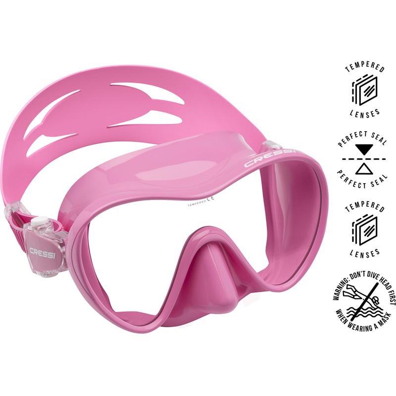 Cressi Men's F1 Frameless Unisex Child Junior Diving Mask, Pink,