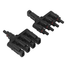 1 Pair T H Branch 4 to 1 Solar Connectors Male Female Photovoltaic Solar Panel Parallel Connectors 1000V DC