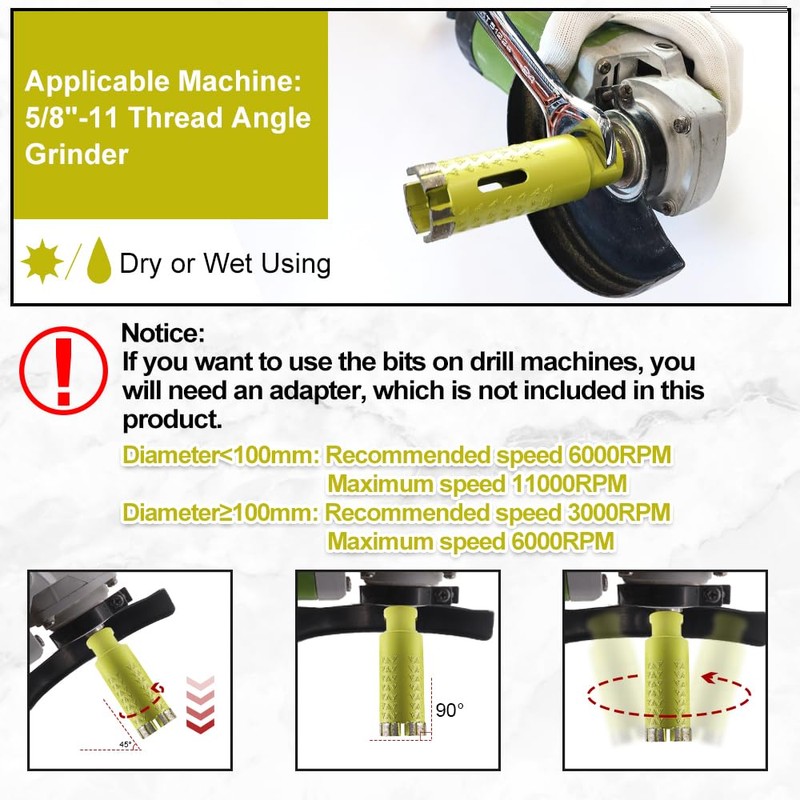 Diamond Core Drill Bit 1-3/8"(35mm) SANLEETEK Diamond Laser Welded Hole