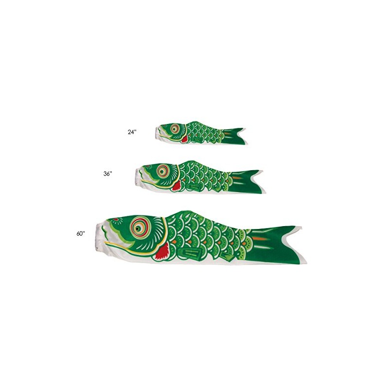 In the Breeze Koi Fish Windsock, 36-Inch, Green
