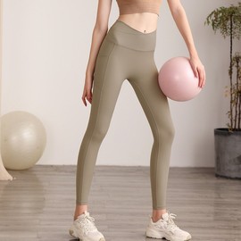 Autumn/Winter Nylon Sports Leggings for Pilates & Yoga Cross 8(L)/Black 3ea