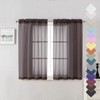 Lecloud Sheer Curtains 45 Inch Length 2 Panels Set, Chocolate