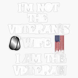 HOF Trading Womens Us Woman Veteran S Military T V Neck T Vinyl Sticker Waterproof Decal Laptop Wall Window Bumper Sticker 5"