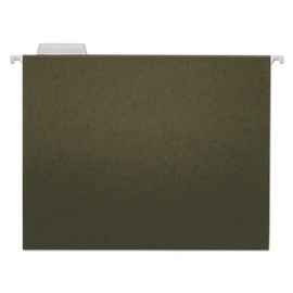 Universal 14115 Hanging File Folders, 1/5 Tab, 11 Point Stock, Letter, Standard Green (Box of 25)