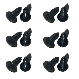 JMREOIMS 12 Pieces Black License Plate Screws, 18-8 Stainless Steel License Plate Bolts with Rustproof Finish, Car License Plate Screws for Domestic Vehicles