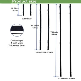 Moving Straps Carry Strap Lifting with Handle for 1 or 2 Mover | Adjustable and Strong | for Easy, Safe, Secure Carrying Boxes,Tent,Luggage,Beach Chairs,Book,Hand Shoulder Back,Black,Up to 100 LBS