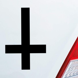 Hellweg Druckerei Petrus Cross Satan Sign Horror Car Sticker Rear Window Sticker