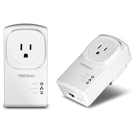 TRENDnet Powerline 500 AV Nano Adapter Kit With Built-In Outlet, Power Outlet Pass-Through, Includes 2 x TPL-407E Adapters, Plug & Play, Ideal For Smart TVs, Gaming, White, TPL-407E2K