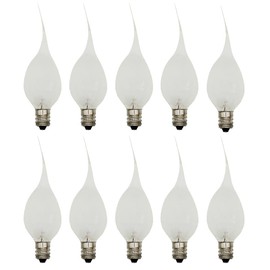 Creative Hobbies® Silicone Dipped, Country Style, Electric Candle Lamp Chandelier Light Bulbs, 7 Watt Incandescent, Individually Boxed - 10 Pack