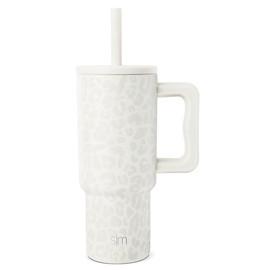 Simple Modern 24oz Trek Kids Tumbler with Silicone Straw Lid - Dishwasher Safe - Leak Proof:_Cream Leopard