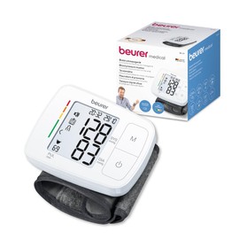 Beurer BC21 Baumanómetro Digital de Muñeca con Voz y Detector de Arritmias Monitor de Presión Arterial Automático con Voz, Medidor de Pulso, 2 Usuarios, 120 Memorias, Estuche