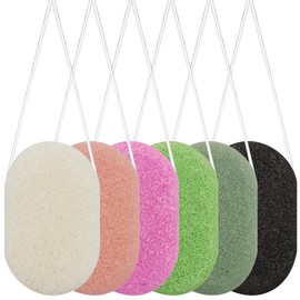 6 pcs Konjac Sponge, DaKuan Facial Sponges, Polychrome Face Sponges for Cleansing, Natural, Colorful, Gentle Exfoliation for Radiant Skin