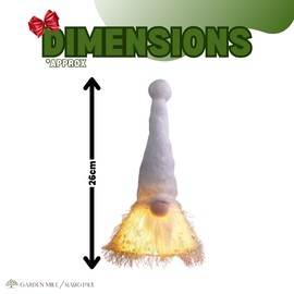 Marco Paul Christmas Decorations 26cm LED Santa Gonk Soft Touch Plush Gnome Light Up Santa Figure White Christmas Decorations Christmas Gonks Christmas Gnomes Swedish Christmas Decorations