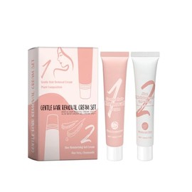 HERBENJOY Hair Removal Cream - Facial Hair Remover Kit for Upper Lip, Legs & Body, Sensitive Skin Friendly, Gentle Formula, Moisturizing Painless Depilatory Cream For Women, With Soothing Gel (2PCS)