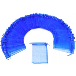 Unbranded Royal Blue Organza Bags 7x9 cm, Drawstring Gift Bags, 3x4 Wedding Favor Bags