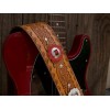 HANDMADE LEATHER GUITAR STRAP WITH CONCHOS