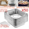 50pcs Foil Trays with Lid, 20.5x11x5.5cm Aluminium Foil Pan Disposable