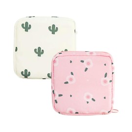 KGDUYC Pack of 2 Sanitary Napkins Holder, Period Bag, Sanitary Napkin Storage Bag, Sanitary Napkin Bag with Zip, Portable Panty Liner Bag for Women, Teens, Girls, Women