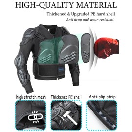 Kids Motorcycle Jacket Armor Suit-Dirt Bike Gear for Children,Back Chest Knee Protection for Cycling Skateboard Skiing