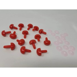 Zim's Bulk VTG Zim's Red E-Type 14mm Oval Plastic Animal Safety Nose Craft Doll Toy