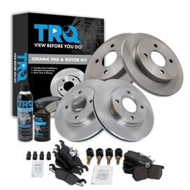 TRQ Front and Rear Brake Pad & Rotor Kit Brake Chemical Kit Brake Pads Brake Rotor Ceramic Compatible with 2001-2004 Ford Focus