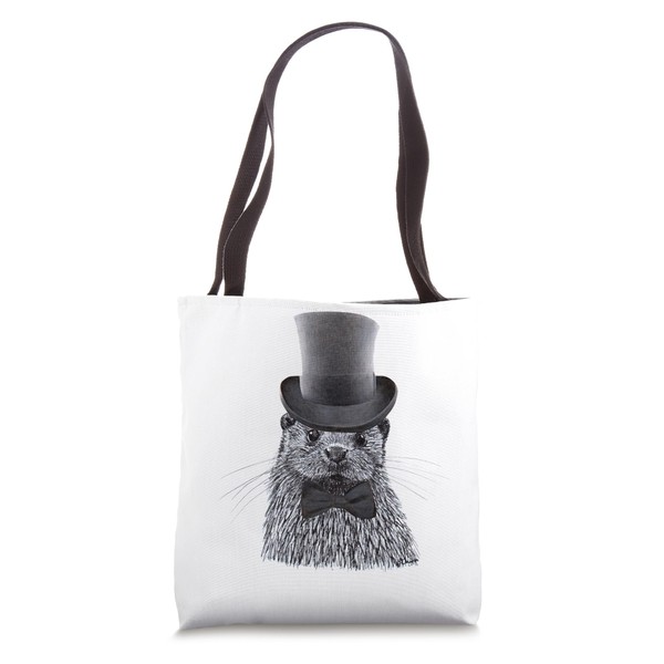 Cute Soiree River Otter Wearing Top Hat & Bow Tie