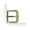 Ohio Travel Bag Roller Buckle, 1-1/2 Inch, Antique Brass Finish,