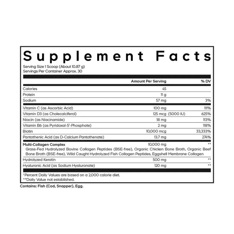 Codeage Multi Collagen Protein Powder Platinum 11.57oz Sfn
