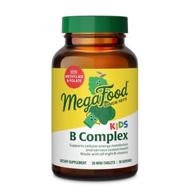 MegaFood Kids Vitamin B Complex – with Vitamin B12 & B6, Folate, Biotin, Zinc, Lemon Balm, L Theanine & More, Supports Cellular Energy Metabolism, Vegetarian, Gluten Free – 30 Mini Tablets