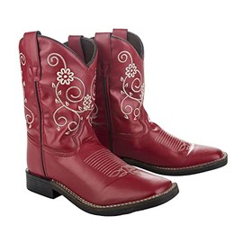 TuffRider Youth Fire Red Floral Western Boot