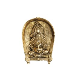 Decorative Brass Metal Durga Devi Face with Statue Sculpture Idol Indian Traditional Festival New Year Decorations Wall Antique Durga Statue Home Entrance Temple Decor Return Gifting (Size: 4 x 2 Inches)