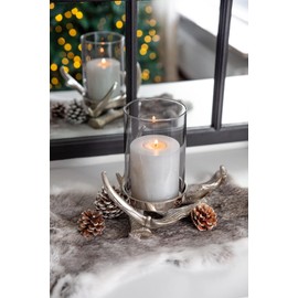 EDZARD Replacement glass (diameter 10 cm, height 15 cm), glass cylinder without base, lantern glass, indoor and outdoor use, for candlestick series Mascha and Bamboo (dark)