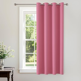 ChrisDowa - Cortinas opacas con ojales para recámara, aislamiento térmico, cortinas de oscurecimiento de habitación para sala de estar (juego de 1 panel, rosa, 52 de ancho x 54 de largo)