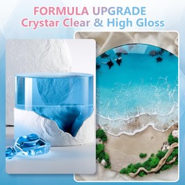 KISREL Epoxy Resin 2 Gallon - Crystal Clear Art Resin Kit - No Yellowing, No Bubble, Easy to Use for Casting, Coating, Art, Craft, Jewelry Making, Woodworking, Countertop