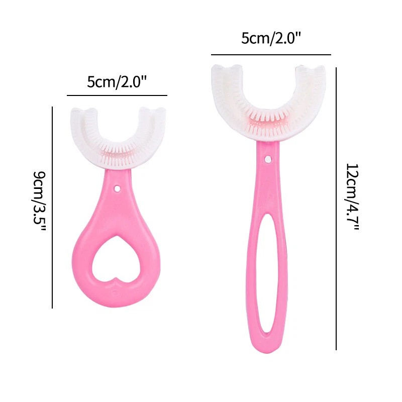 2x Children Kids Baby Toothbrush 360° U-shaped Brush Oral Teeth