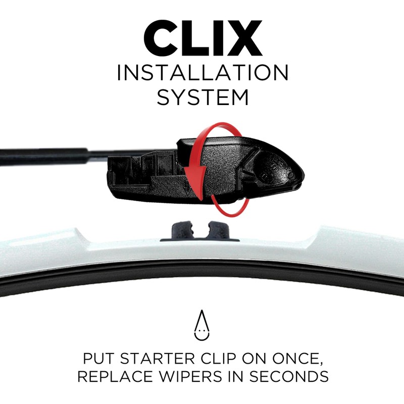 Clix Wipers - Jeep Wrangler & Gladiator (16"/16") White Windshield