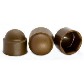 Brown M8 (13mm Wrench) Plastic Nut and Bolt Protective Dome Cover Caps (Pack of 20)