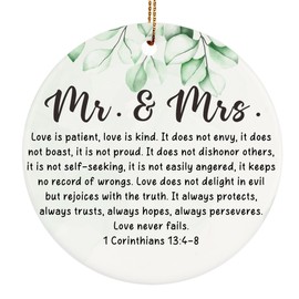 JOEPACXIC Wedding Gifts for Couples 2025 Christmas Ornaments, 1 Corinthians 13:4-8 Love Never Fails, Couple Gift for Wedding Anniversary, Engagement, Bridal Shower