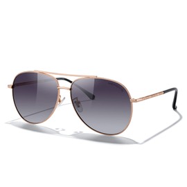 MERRY'S Aviator Sunglasses for Women Men Polarized Mirror Lens with Case - Polarized Driving Sun glasses UV 400 Protection 60 MM