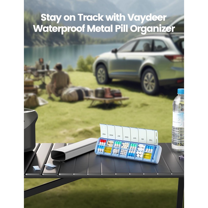 Vaydeer 7 Day Weekly Pill Organizer (Support 2 Times a