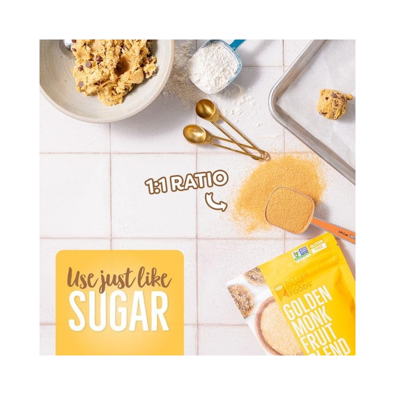BetterBody Foods Golden Monk Fruit Sweetener Blend - Sugar Substitute,