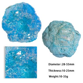Rockcloud Extra Small Titanium Coated Crystal Geode Mineral Specimen Irregular Reiki Crystal Stone for Home Office Decoration, Blue