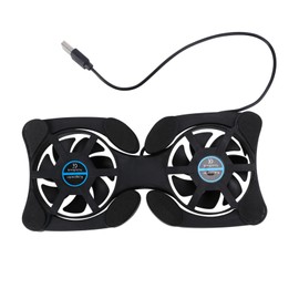 OSALADI Portable Foldable Laptop Cooler Dual USB Fans Height Computer Stand for Heat Dissipation and Space-Saving Design Compatible Notebooks