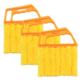 TNAIYH 3PCS Blind Cleaner Duster Tool, 7 Fingers Microfiber Handheld Shutter Cleaning Brush for Car Air Conditioner, Detachable Auto Air Vent Dusting Cleaner, Universal for Most Vehicles (Orange)