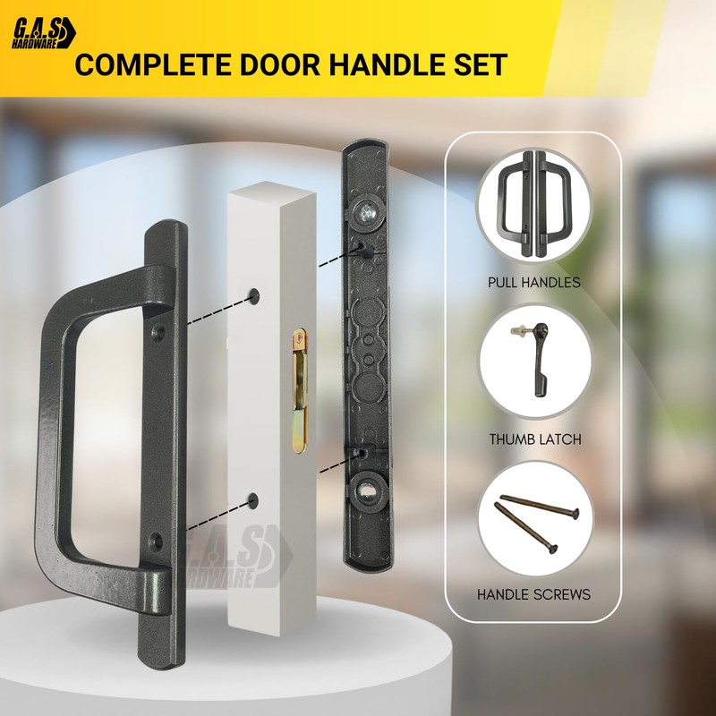 Alcan PGT Sliding Door Handle Replacement Set for Sliding Patio