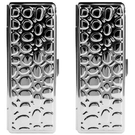 Stephanie Imports Set of 2 Rectangular Vintage Lipstick Cases With Glass Mirror (Silver Drops)