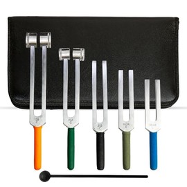 NS crafts Tuning Fork Set for Healing & Vibration Therapy C 128hz, 256hz, 512hz, 1024hz & 2048hz Frequencies for Sound Healing, Chakra Balancing, and Energy Therapy- with Grip