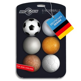 GOODS+GADGETS 6 x Speedball Professional Football Balls for Table Football Table Football Set Various Varieties (Cork, PE, PU, ABS) 35 mm (Set of 6)