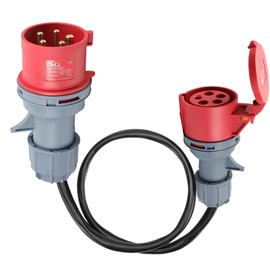 32A to 16A Adapter, High Current Adapter Cee Adapter 32a to 16a, IP44 Protection, Cee Plug 5-Pin 5 x 2.5 mm²