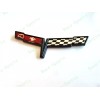 AUTO 2PC Black FRONT NOSE Rear Gas Lid Crossed Flag